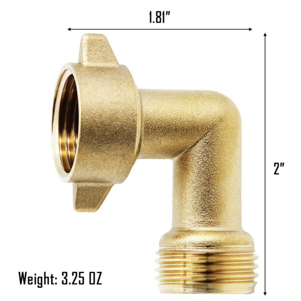 Metal elbows for pipes Garden Hose Elbow Connector 90 Degree Brass Hose Elbow(2pcs) 3/4" Heavy Duty Hose Adapter with 2 O-rings Brass Garden Hose Elbow Solid Brass Adapter