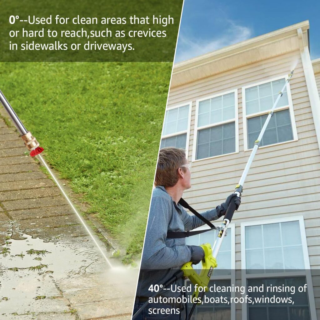 Pressure Washer Nozzle Tips for 1/4'' Quick Connect, 5Pack Multiple Degrees Pressure Washer Spray Nozzle, Soap Nozzle & Rinse Nozzle 2.5GPM